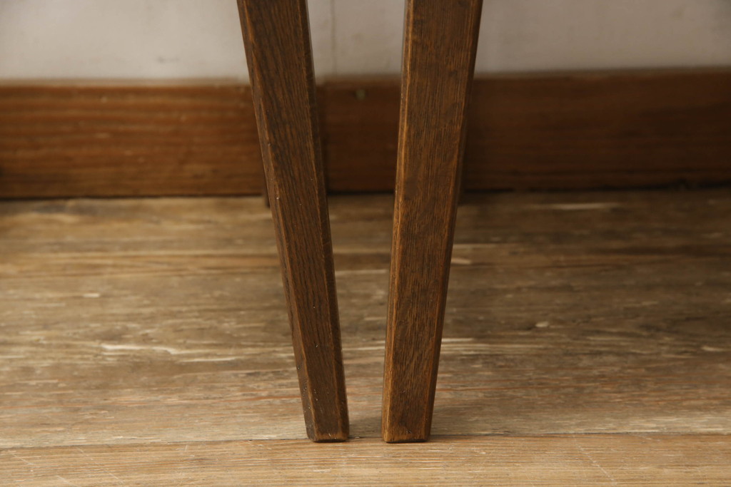 中古　美品　永田良介商店　神戸洋家具　落ち着きのあるシックな佇まいが魅力のラダー型食堂椅子2脚セット(ダイニングチェア、ラダーバックチェア、ワークチェア、板座チェア、椅子、イス)(R-065703)