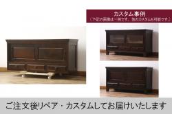 和製アンティーク　両面使い　レトロな雰囲気を醸し出すカウンターガラスケース(ショーケース、サイドボード、収納棚、陳列棚、飾り棚、店舗什器)(R-071443)