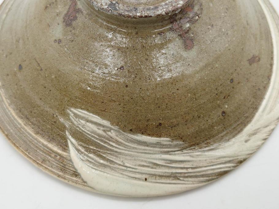 小林東五　對州窯　刷毛目(はけめ)　約20cm　6.6寸　土の温かみを感じる平皿(深皿、和皿、和食器、六寸六分、共箱付き)(R-080407)