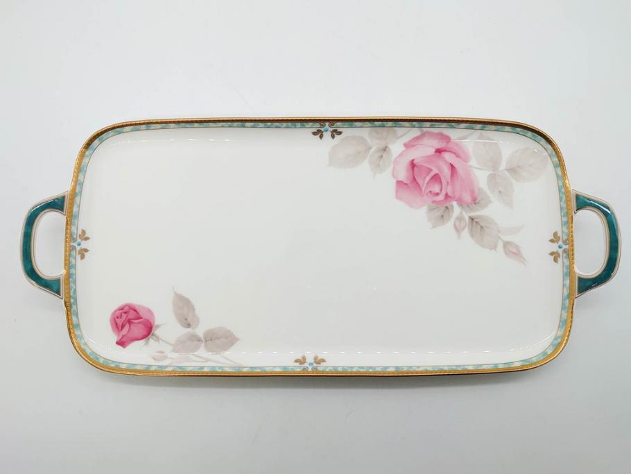 鳴海製陶　ナルミ　NARUMI　カレス(CARESS)　サンドイッチトレー　クリーマー　シュガーポット　カップ&ソーサー　プレート　優雅な寛ぎの時間を演出するナルミ洋食器10点セット(C&S、サンドウィッチトレイ、ミルクジャー、ティー、コーヒー、薔薇、バラ、碗皿、デザート皿、金彩)(R-080409)