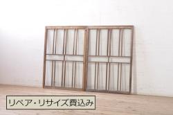 アンティーク建具　昭和中期　シンプルで味わい深い木製ドア1枚(扉)(R-056194)