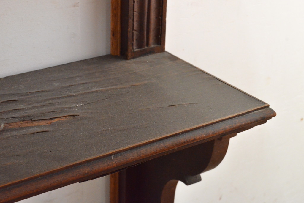 フランスアンティーク　マホガニー材　凝った造りでエレガントな雰囲気を醸し出すコンソールテーブル(飾り棚、サイドテーブル)(R-059569)