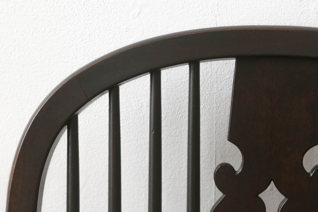 ヴィンテージ　松本民芸家具　#44A型　洋風のクラシカルなデザインが美しいウィンザーチェア(定価約18万円)(アームチェア、板座チェア、椅子、イス、ビンテージ、ウインザーチェア)(R-059585)