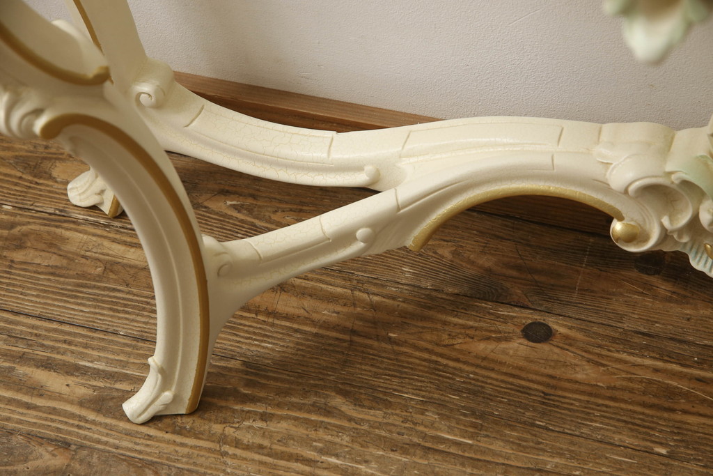 中古　美品　イタリア高級家具　SILIK(シリック)　ロココ調　天板大理石　ゴージャスな空間を演出してくるサイドテーブル(コンソールテーブル、飾り台)(R-065837)
