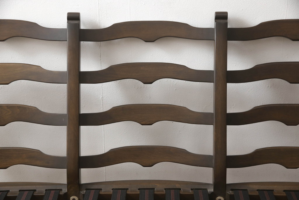 イギリスビンテージ　ERCOL(アーコール)　Old Colonial(オールドコロニアル)シリーズ　クラシカルなファブリックが格調高い雰囲気を醸し出す3人掛けソファ(三人掛けソファ、3P、トリプルソファ、アームソファ、英国、北欧、ヴィンテージ)(R-066513)