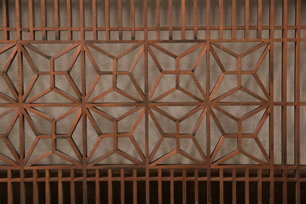 アンティーク建具　緻密な組子細工が美しい組子欄間1枚(明かり取り、明り取り)(R-056630)