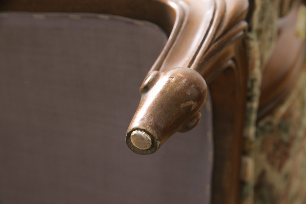 中古　美品　DREXEL HERITAGE(ドレクセルヘリテイジ)　Upholstery(アップホルスタリー)　エレガントな花柄の1人掛けソファ(アームソファ、一人掛け)(定価約55万円)(R-056718)