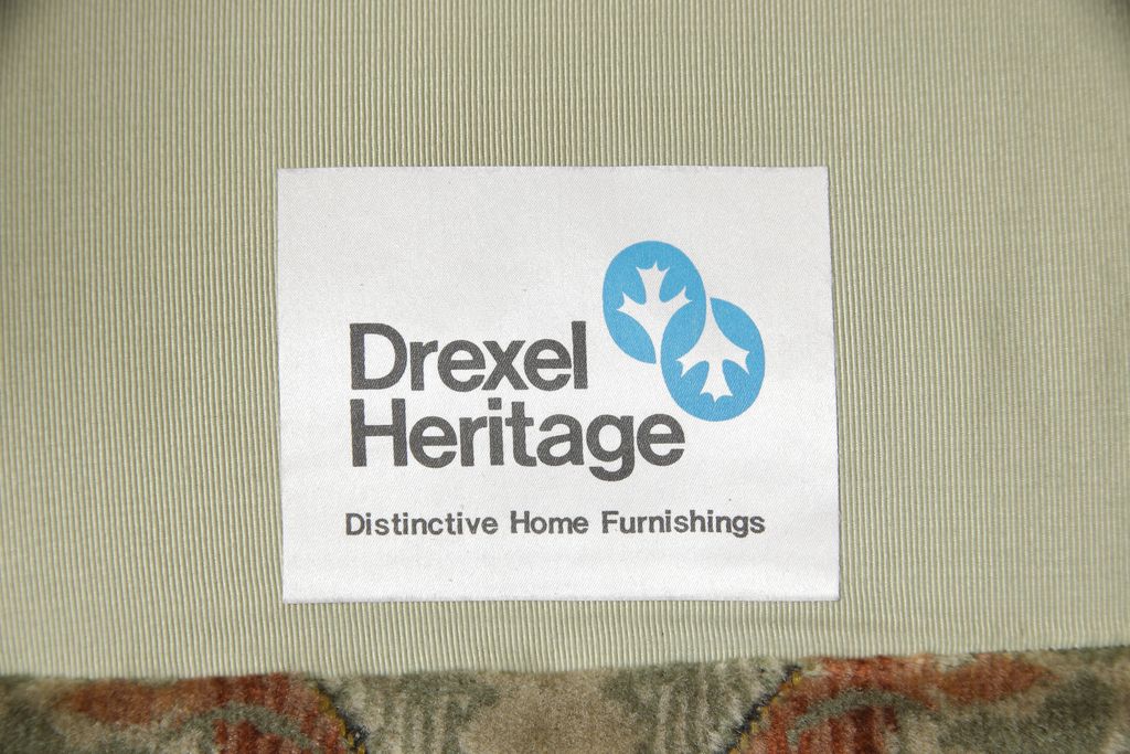 中古　美品　DREXEL HERITAGE(ドレクセルヘリテイジ)　Upholstery(アップホルスタリー)　エレガントな花柄の1人掛けソファ(アームソファ、一人掛け)(定価約55万円)(R-056718)
