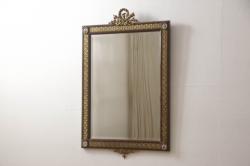 和製ビンテージ　松本民芸家具　シック佇まいが目を惹く卓上ミラー(置き鏡、スタンドミラー、鏡、ヴィンテージ)(R-064545)