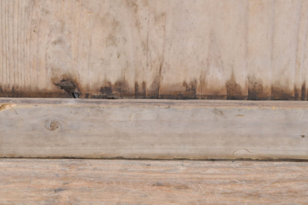 アンティーク建具　大正ロマン　古い木味が魅力的な幅狭ガラスドア1枚(ガラス戸、木製扉)(R-073461)