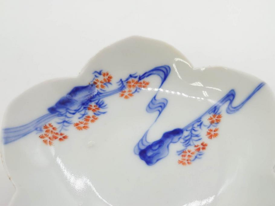 戦前　オールド香蘭社　有田焼　染付　色絵　金彩　(豆皿)約7cm　2.3寸/(花形皿)約10cm　3.2寸/(小皿)約11cm　3.4寸　(中皿)約14cm　4.6寸　様々なお料理が映える香蘭社の皿14点セット(ススキ、竹、桐、花、醤油皿、銘々皿、なます皿、深皿、変形皿、和皿、和食器、裏印、二寸三分、三寸二分、三寸四分、四寸六分)(R-080404)