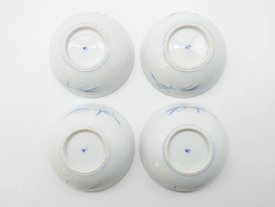 戦前　オールド香蘭社　有田焼　染付　色絵　金彩　(豆皿)約7cm　2.3寸/(花形皿)約10cm　3.2寸/(小皿)約11cm　3.4寸　(中皿)約14cm　4.6寸　様々なお料理が映える香蘭社の皿14点セット(ススキ、竹、桐、花、醤油皿、銘々皿、なます皿、深皿、変形皿、和皿、和食器、裏印、二寸三分、三寸二分、三寸四分、四寸六分)(R-080404)