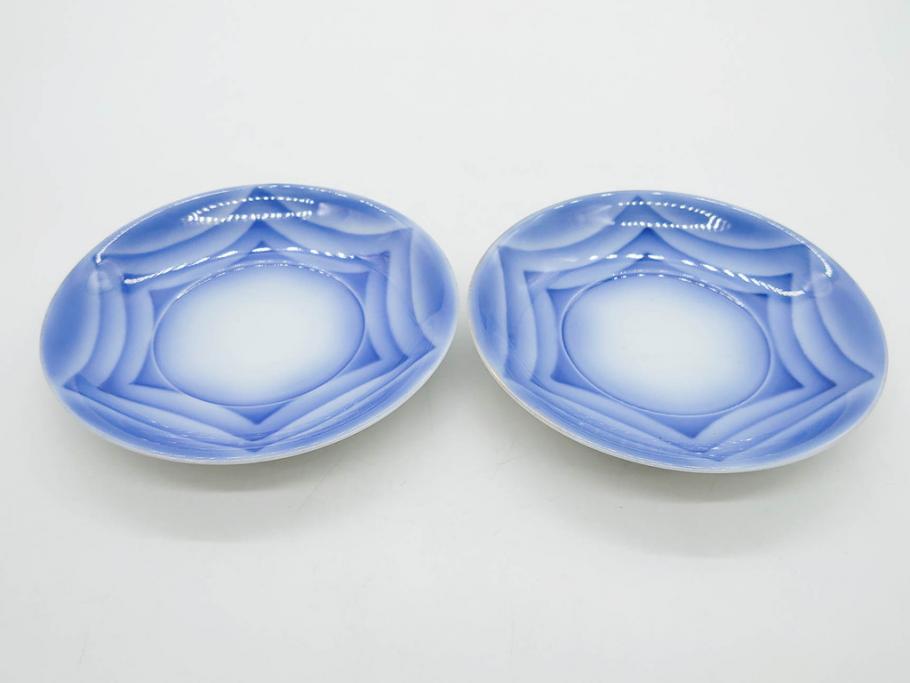 戦前　オールド香蘭社　有田焼　染付　色絵　金彩　(豆皿)約7cm　2.3寸/(花形皿)約10cm　3.2寸/(小皿)約11cm　3.4寸　(中皿)約14cm　4.6寸　様々なお料理が映える香蘭社の皿14点セット(ススキ、竹、桐、花、醤油皿、銘々皿、なます皿、深皿、変形皿、和皿、和食器、裏印、二寸三分、三寸二分、三寸四分、四寸六分)(R-080404)