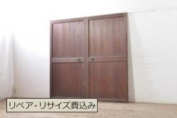 中古　和の空間づくりにおすすめの擦り上げ障子戸4枚セット(建具、擦上障子戸、雪見障子戸、引き戸)(R-077441)