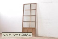 アンティーク建具　明治大正期　赤みがかった木色が趣のある舞良戸2枚セット(板戸、引き戸)(R-043997)