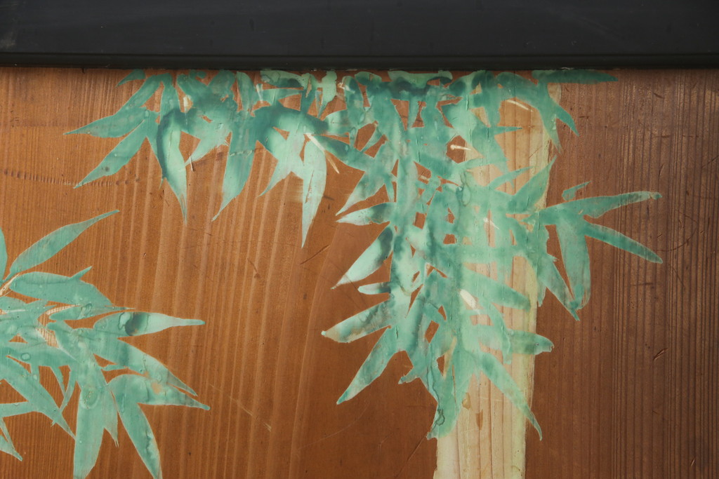 和製アンティーク　日本画　伊藤王淏作　木製　和の空間づくりにおすすめな桜が大胆に描かれた衝立(つい立て、衝い立て、パーテーション、仕切り)(R-078576)