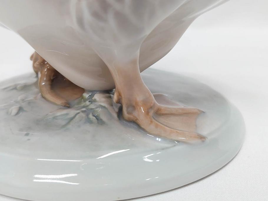 デンマーク　ROYAL COPENHAGEN(ロイヤルコペンハーゲン)　「ペアのガチョウ」　2068　仲睦まじい姿に心がほっこりするフィギュリン(鳥、置物、ディスプレイ、陶器、オブジェ、北欧)(R-080550)