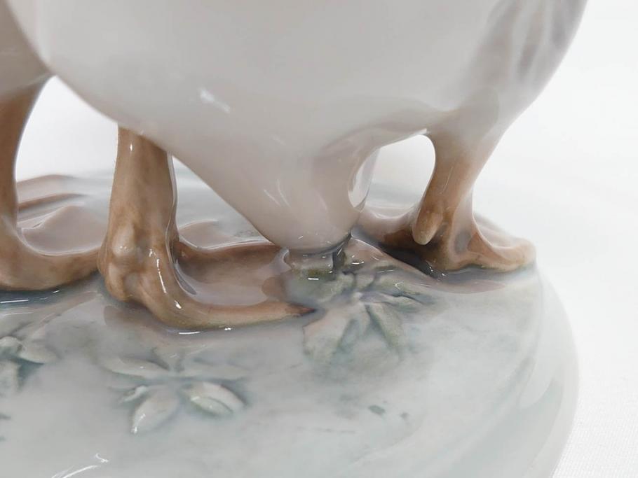 デンマーク　ROYAL COPENHAGEN(ロイヤルコペンハーゲン)　「ペアのガチョウ」　2068　仲睦まじい姿に心がほっこりするフィギュリン(鳥、置物、ディスプレイ、陶器、オブジェ、北欧)(R-080550)