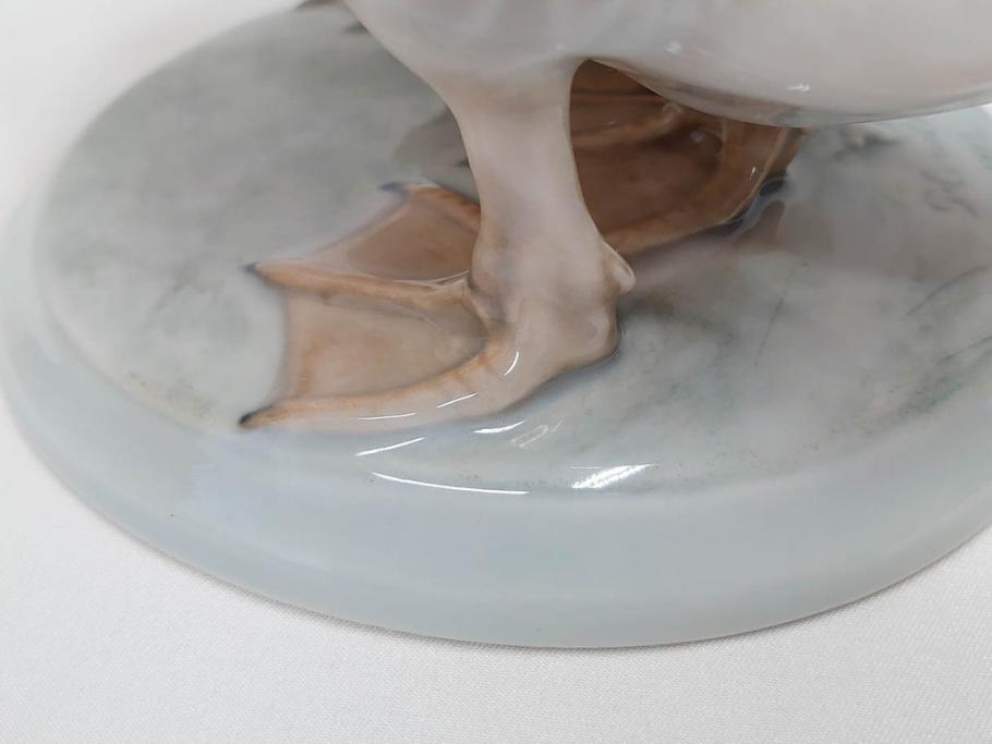 デンマーク　ROYAL COPENHAGEN(ロイヤルコペンハーゲン)　「ペアのガチョウ」　2068　仲睦まじい姿に心がほっこりするフィギュリン(鳥、置物、ディスプレイ、陶器、オブジェ、北欧)(R-080550)