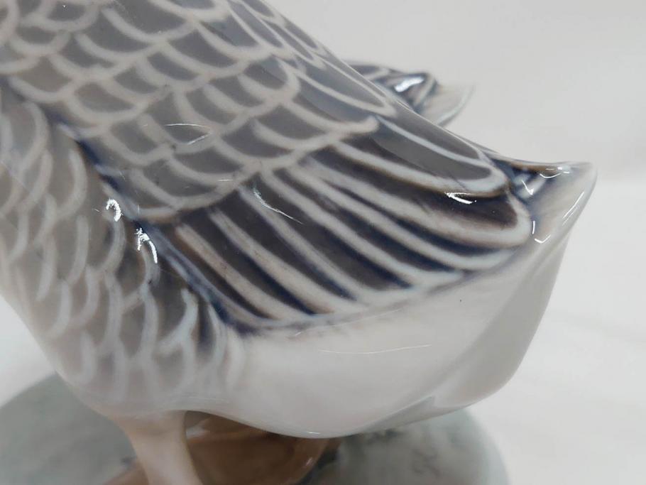 デンマーク　ROYAL COPENHAGEN(ロイヤルコペンハーゲン)　「ペアのガチョウ」　2068　仲睦まじい姿に心がほっこりするフィギュリン(鳥、置物、ディスプレイ、陶器、オブジェ、北欧)(R-080550)