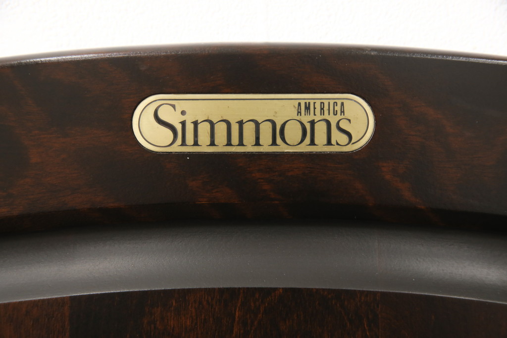 中古　絶版品　SIMMONS(シモンズ)社　民芸家具調のデザインが魅力的なベッドフレーム(シングルサイズ)(R-053880)