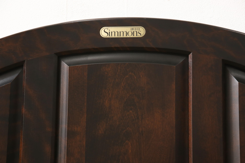 中古　絶版品　SIMMONS(シモンズ)社　民芸家具調のデザインが魅力的なベッドフレーム(シングルサイズ)(R-053880)