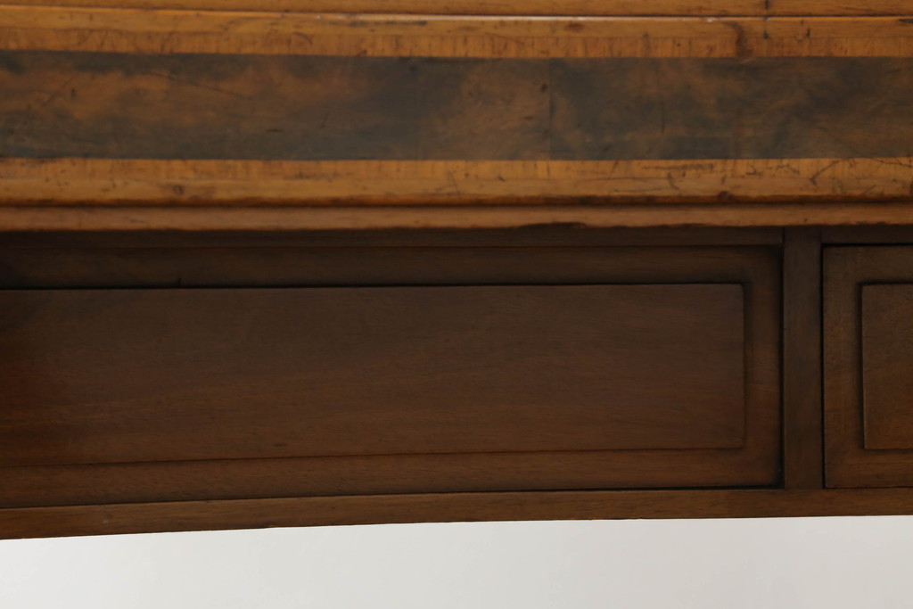 イギリスアンティーク　真鍮枠　引き出し付き　クラシカルな雰囲気を醸し出す木製ショーケース(ガラスケース、陳列棚、飾り棚、店舗什器、展示ケース、英国)(R-074538)