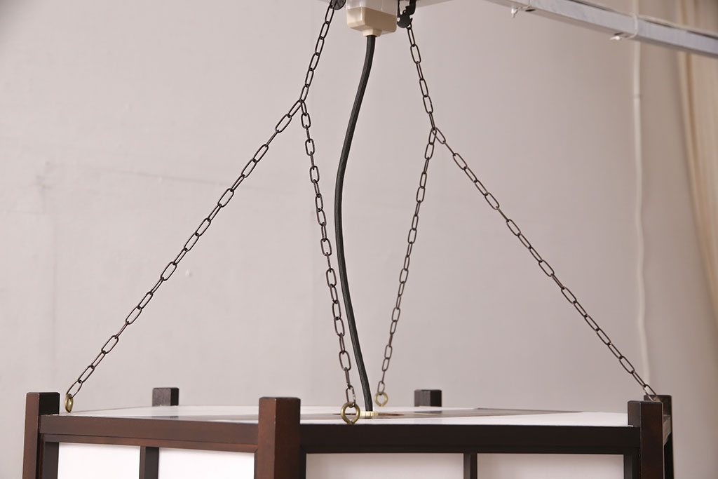 【加工実例】松本民芸家具の吊り下げ照明のコードとチェーンの長さをご希望の長さにカットしました。部屋にぴったり合うサイズに生まれ変わりました。(天井照明、シェード、ペンダントライト)