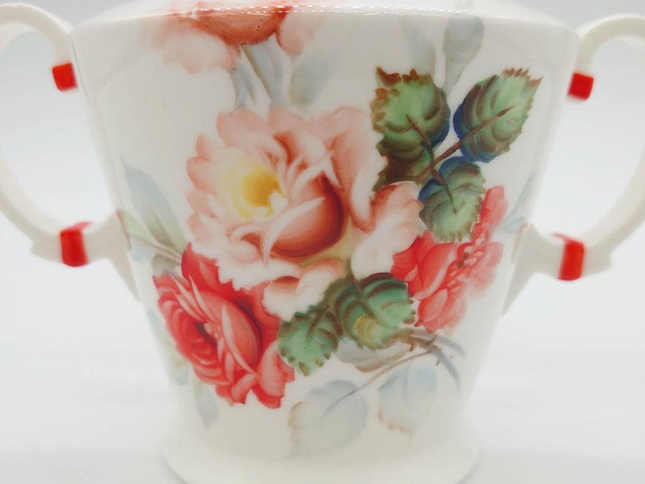 オールドノリタケ　NORITAKE　薔薇文様のデザインが上品な印象を与えるティーセット(バラ、ティーカップ&ソーサー6客、ティーポット、シュガーポット、ミルクポット、クリーマー、C&S、洋食器)(R-074867)