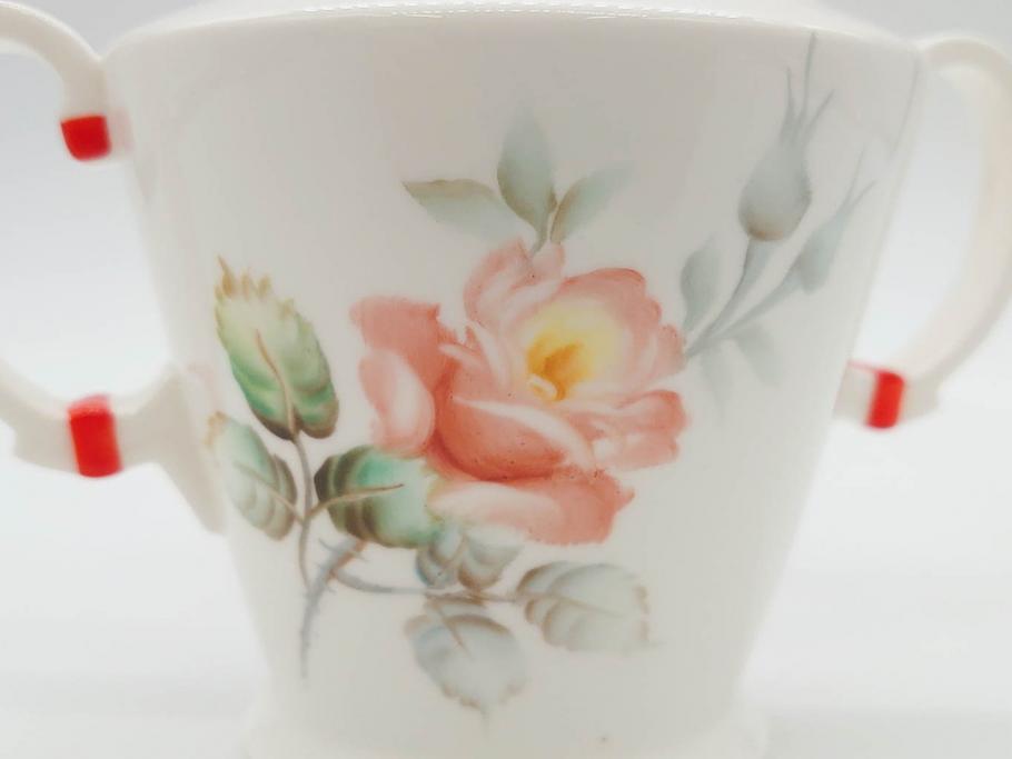 オールドノリタケ　NORITAKE　薔薇文様のデザインが上品な印象を与えるティーセット(バラ、ティーカップ&ソーサー6客、ティーポット、シュガーポット、ミルクポット、クリーマー、C&S、洋食器)(R-074867)