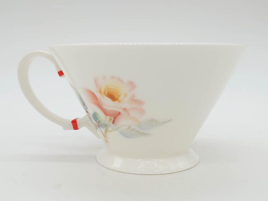 オールドノリタケ　NORITAKE　薔薇文様のデザインが上品な印象を与えるティーセット(バラ、ティーカップ&ソーサー6客、ティーポット、シュガーポット、ミルクポット、クリーマー、C&S、洋食器)(R-074867)