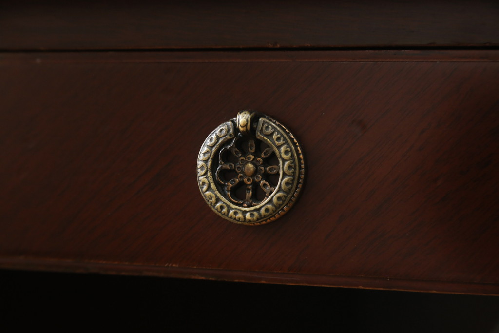 中古　神戸洋家具　メープル不二屋(MAPULE FUJIYA)　上品で洗練された佇まいが魅力の両袖デスク(両袖机、ニーホールデスク、ワークデスク、オフィスデスク、在宅用、在宅ワーク用)(定価約48万円)(R-066913)