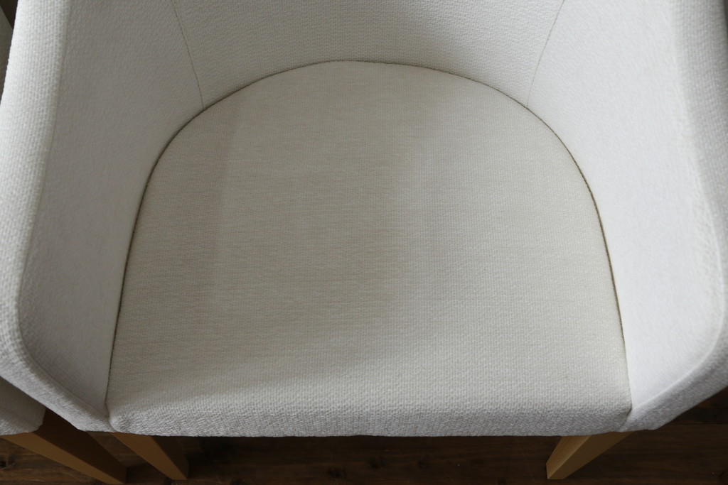 中古　短期展示品　美品　相合家具製作所(SOGOKAGU)　パルマ(PALMA)　シンプルなデザインが魅力的なアームチェア4脚セット(一人掛けソファ、1人掛けソファ、ラウンジチェア、パーソナルチェア)(R-068989)