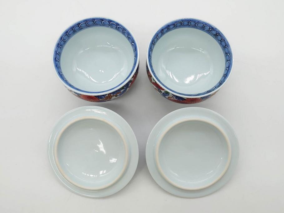 源右衛門　有田焼　古伊万里風　牡丹絵　緻密で華麗な色彩が見事な茶器セット(草花紋、金彩、土瓶、急須、湯呑み、湯飲み5客、湯のみ茶碗、蓋付、茶道具、煎茶、和食器、共箱付き、裏印)(R-080548)