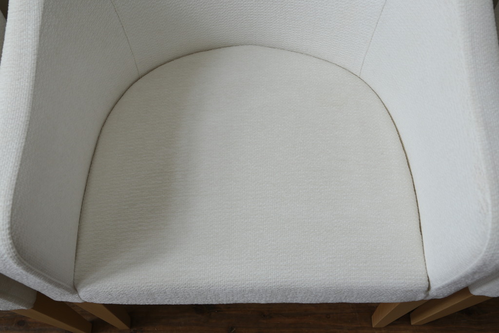 中古　短期展示品　美品　相合家具製作所(SOGOKAGU)　パルマ(PALMA)　シンプルなデザインが魅力的なアームチェア4脚セット(一人掛けソファ、1人掛けソファ、ラウンジチェア、パーソナルチェア)(R-068990)