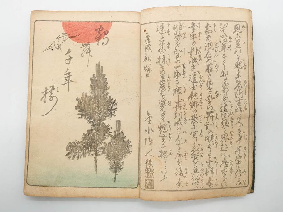浮世絵師 歌川広重 絵本江戸土産 初編・5編/鶏鳴舎暁晴編 浪華の賑ひ 三篇　和本3冊セット(地誌、書籍、和書、古書、版画)(R-080557)