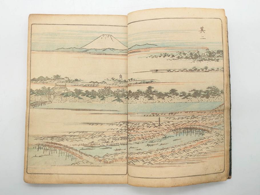 浮世絵師 歌川広重 絵本江戸土産 初編・5編/鶏鳴舎暁晴編 浪華の賑ひ 三篇　和本3冊セット(地誌、書籍、和書、古書、版画)(R-080557)