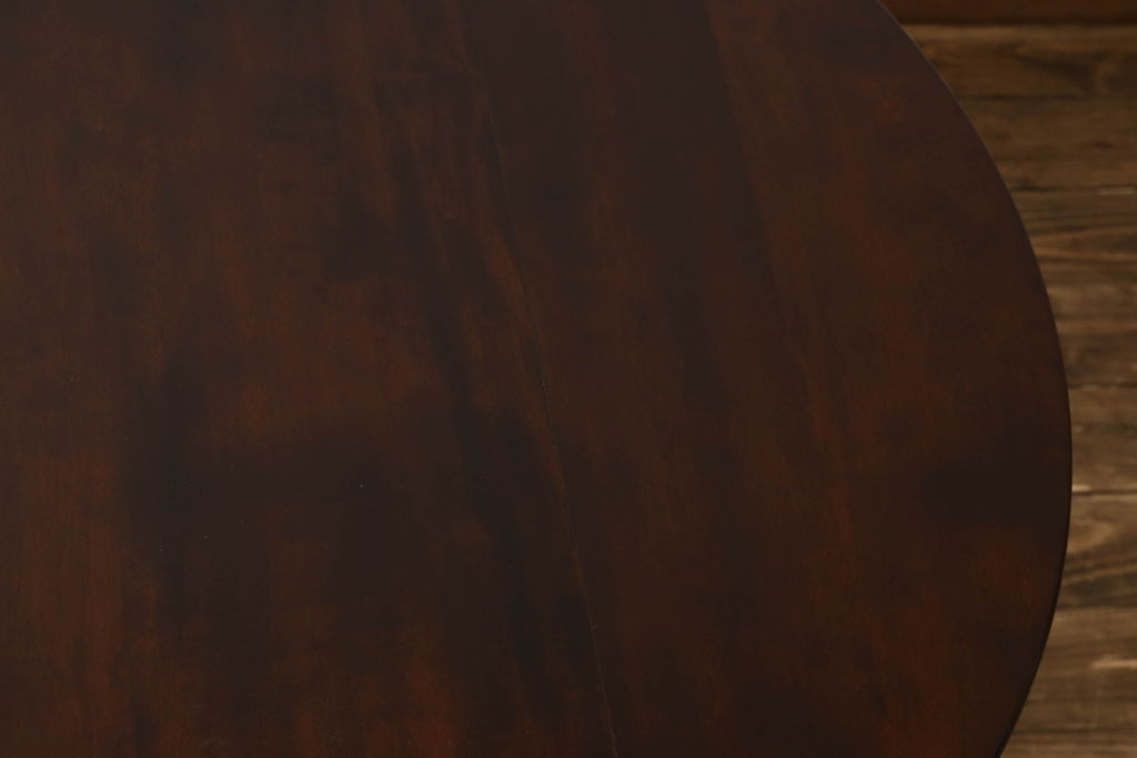 中古　松本民芸家具　D型バタフライ卓子　挽き物加工の脚が目を惹くバタフライテーブル(エクステンションテーブル、ダイニングテーブル、2人掛け、4人掛け)(定価約33万円)(R-060528)