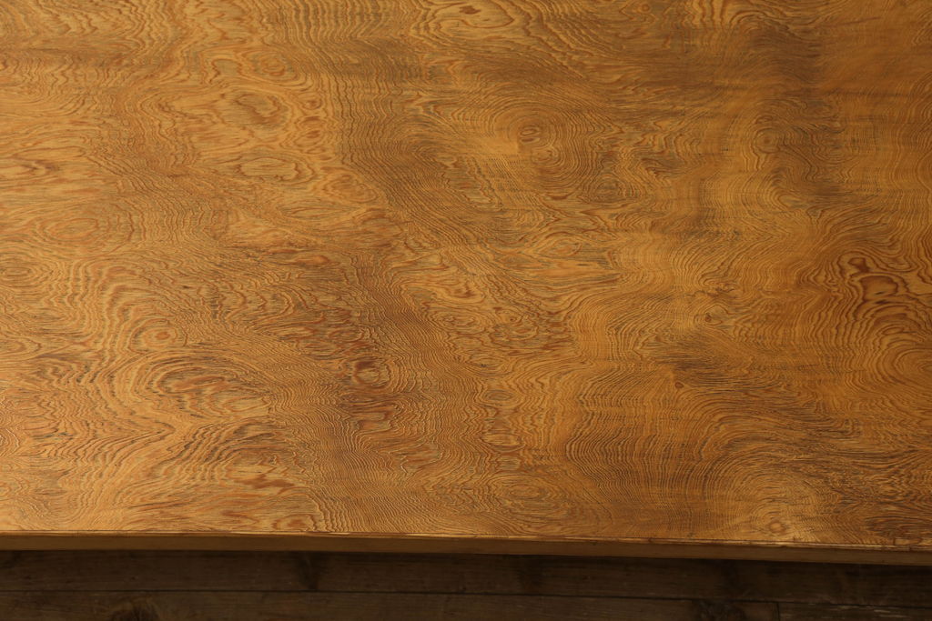 中古　民芸家具　屋久杉　突き板　シンプルなデザインの座卓(ローテーブル、センターテーブル)(R-059085)