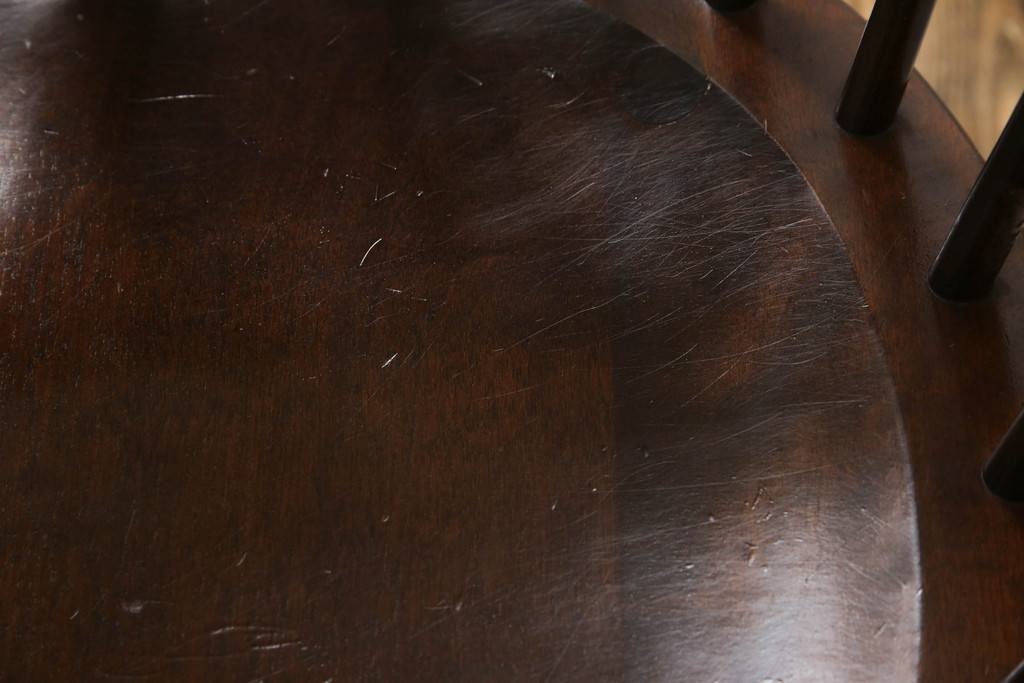 中古　美品　松本民芸家具　#91型　落ち着きのある大人カフェ風インテリアが叶うキャプテンチェア(アームチェア、板座チェア、椅子、ダイニングチェア)(R-054877)