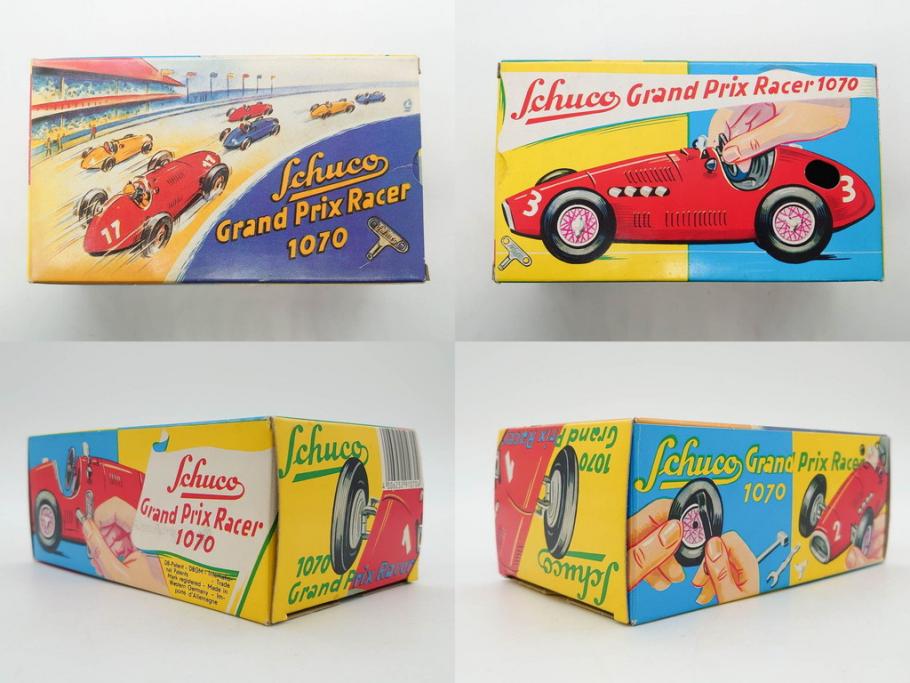 Schuco(シュコー)　Grand Prix Racer 1070　Studio 1050　Mercedes 1936　Piccolo(ピッコロ)　おもちゃ5点セット(ミニカー、Lufthansa、メルセデス、ゼンマイ、車、スポーツカー、外箱付き)(R-080762)