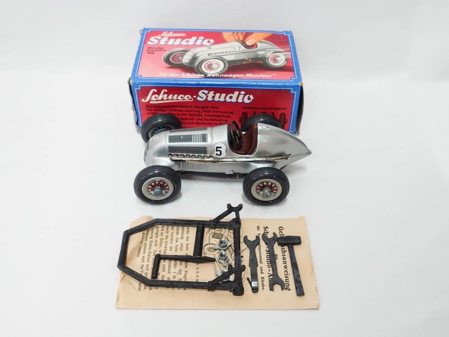 Schuco(シュコー)　Grand Prix Racer 1070　Studio 1050　Mercedes 1936　Piccolo(ピッコロ)　おもちゃ5点セット(ミニカー、Lufthansa、メルセデス、ゼンマイ、車、スポーツカー、外箱付き)(R-080762)