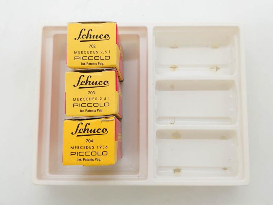 Schuco(シュコー)　Grand Prix Racer 1070　Studio 1050　Mercedes 1936　Piccolo(ピッコロ)　おもちゃ5点セット(ミニカー、Lufthansa、メルセデス、ゼンマイ、車、スポーツカー、外箱付き)(R-080762)