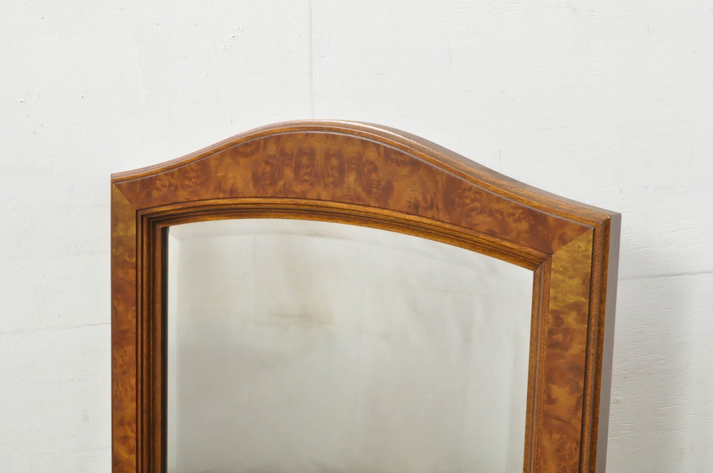 中古　美品　DREXEL HERITAGE(ドレクセルヘリテイジ)　マホガニー材　アーチ型の曲線デザインがお洒落なミラー(ウォールミラー、壁掛け鏡、姿見)(R-080268)