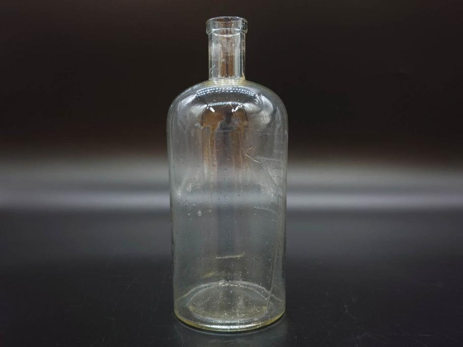 大正～昭和初期　気泡が味わい深いボトル瓶5点セット(ガラスビン、ガラス瓶、硝子、薬瓶、花瓶、花入、花器)(R-076943)
