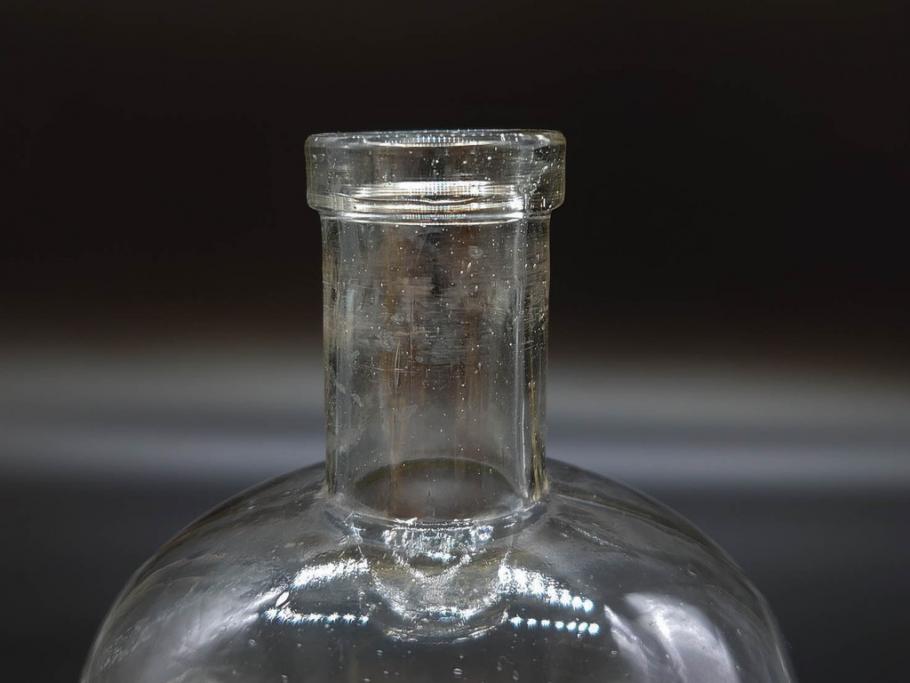 大正～昭和初期　気泡が味わい深いボトル瓶5点セット(ガラスビン、ガラス瓶、硝子、薬瓶、花瓶、花入、花器)(R-076943)