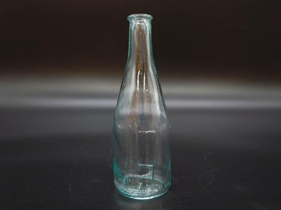 大正～昭和初期　気泡が味わい深いボトル瓶5点セット(ガラスビン、ガラス瓶、硝子、薬瓶、花瓶、花入、花器)(R-076943)