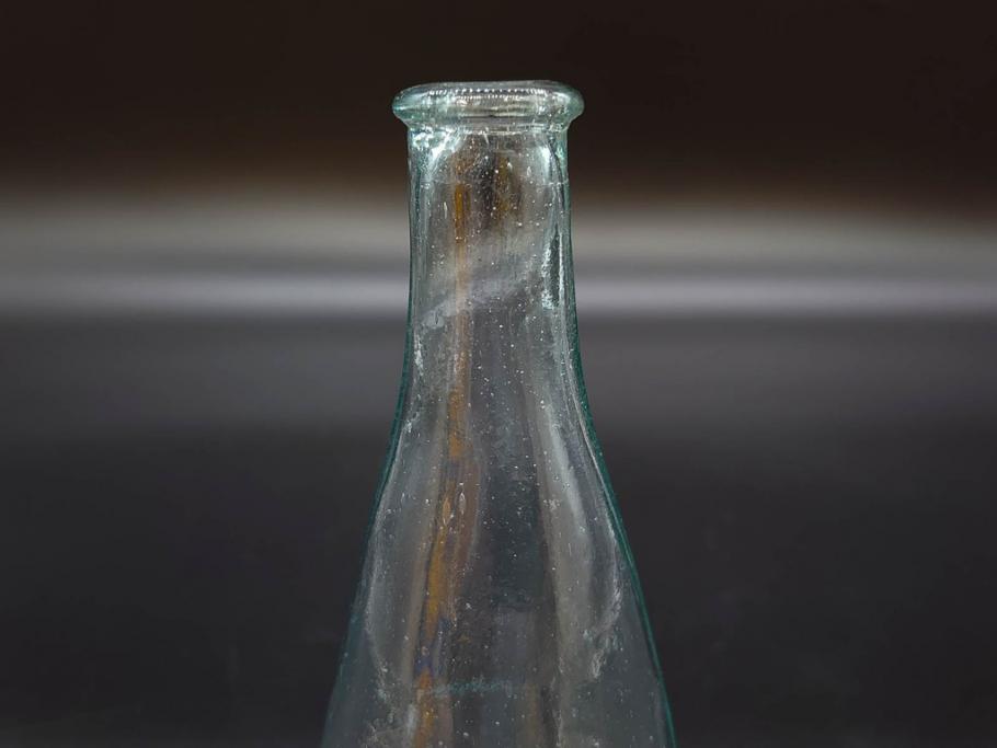 大正～昭和初期　気泡が味わい深いボトル瓶5点セット(ガラスビン、ガラス瓶、硝子、薬瓶、花瓶、花入、花器)(R-076943)