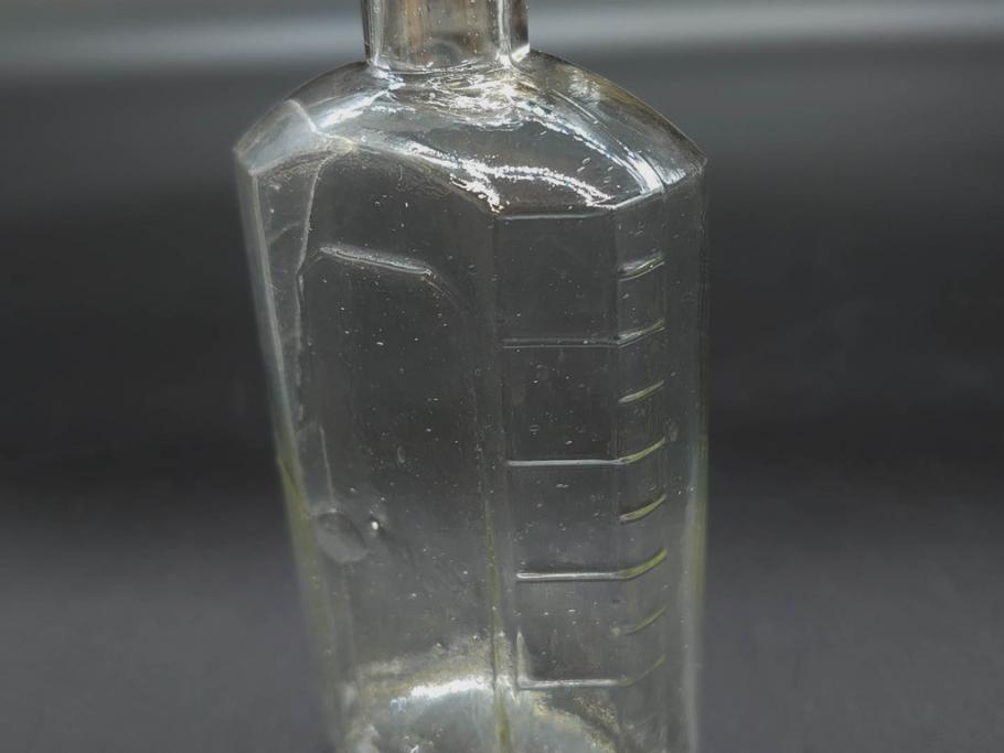 大正～昭和初期　気泡が味わい深いボトル瓶5点セット(ガラスビン、ガラス瓶、硝子、薬瓶、花瓶、花入、花器)(R-076943)