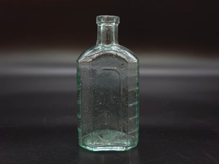大正～昭和初期　気泡が味わい深いボトル瓶5点セット(ガラスビン、ガラス瓶、硝子、薬瓶、花瓶、花入、花器)(R-076943)